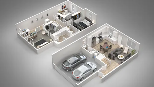 3 Bedroom Townhome floorplan